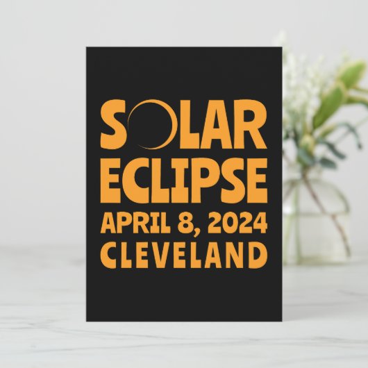 Solar Eclipse 2024 Cleveland Ohio Kaart (Staand voorkant)