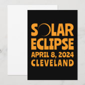 Solar Eclipse 2024 Cleveland Ohio Kaart (Voorkant / Achterkant)