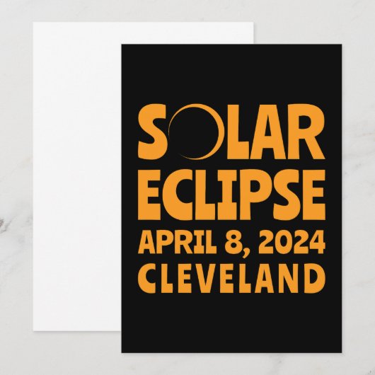 Solar Eclipse 2024 Cleveland Ohio Kaart (Voorkant / Achterkant)
