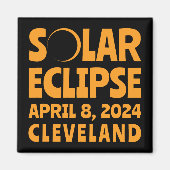 Solar Eclipse 2024 Cleveland Ohio Magneet (Voorkant)