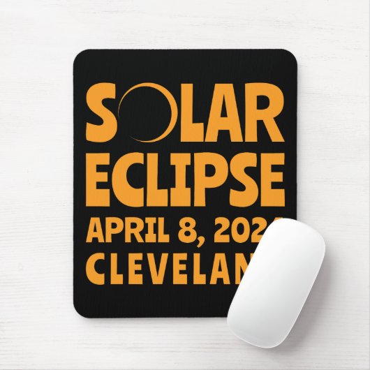 Solar Eclipse 2024 Cleveland Ohio Muismat (Met muis)