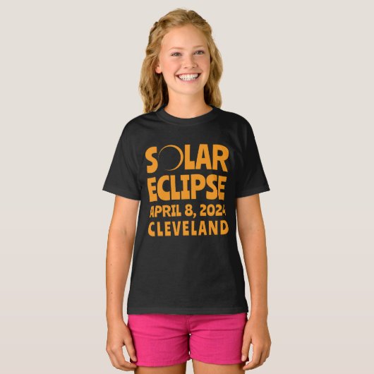 Solar Eclipse 2024 Cleveland Ohio T-shirt (Voorkant volledig)