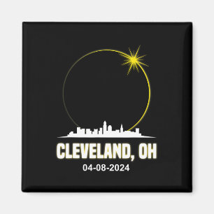Solar Eclipse 2024 Cleveland Skyline Ohio Solar Ec Magneet