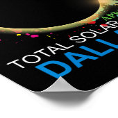 Solar Eclipse 2024 Dallas Texas Kleurrijke Totalit Poster (Hoek)