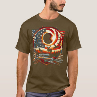 Solar Eclipse 2024 Design Hunting en de Amerikaans T-shirt