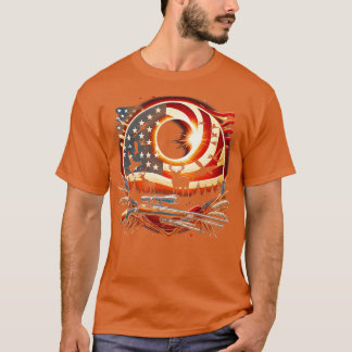 Solar Eclipse 2024 Design Hunting en de Amerikaans T-shirt