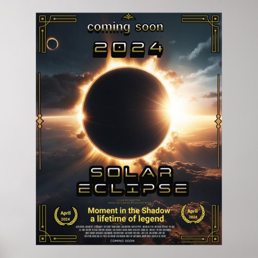 Solar Eclipse 2024 filmstijl Poster (Voorkant)
