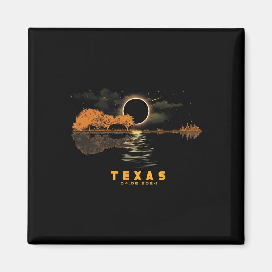 Solar Eclipse 2024 Gitaar 04.08.24 Totaliteit Texa Magneet (Voorkant)