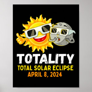 Solar Eclipse 2024 Gles Funny Sun Moon Kinder Boys Poster