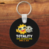 Solar Eclipse 2024 Gles Funny Sun Moon Kinder Boys Sleutelhanger (Voorkant)
