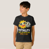 Solar Eclipse 2024 Gles Funny Sun Moon Kinder Boys T-shirt (Voorkant volledig)