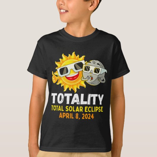 Solar Eclipse 2024 Gles Funny Sun Moon Kinder Boys T-shirt (Voorkant)