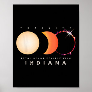 Solar Eclipse 2024 Indiana Totale Eclipse Astronom Poster