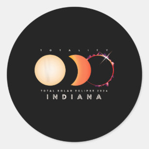 Solar Eclipse 2024 Indiana Totale Eclipse Astronom Ronde Sticker