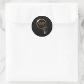 Solar Eclipse 2024 Kat Dragen Eclipse Bril Ronde Sticker (Tas)