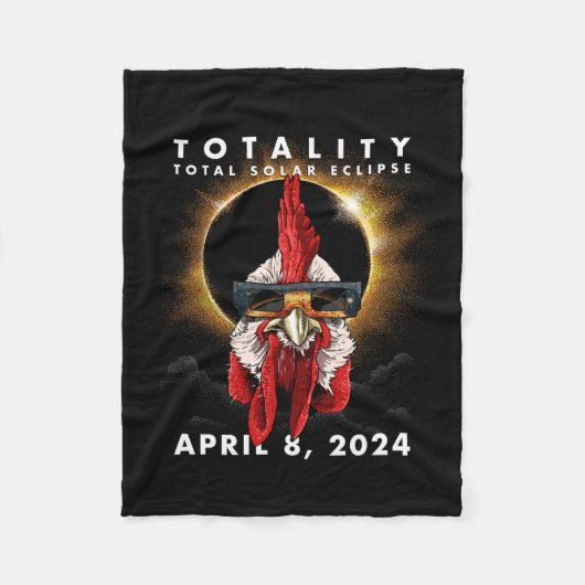 Solar Eclipse 2024 Kip Haan Fleece Deken (Voorkant)