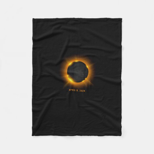 Solar Eclipse 2024 Lange Mouw Fleece Deken (Voorkant)