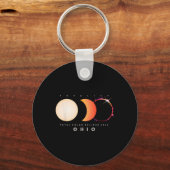 Solar Eclipse 2024 Ohio Total Eclipse America Grap Sleutelhanger (Voorkant)
