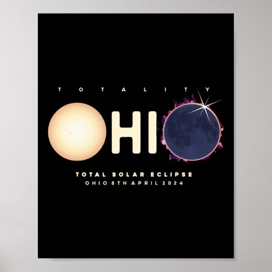 Solar Eclipse 2024 Ohio Total Eclipse Astronomy Gr Poster (Voorkant)