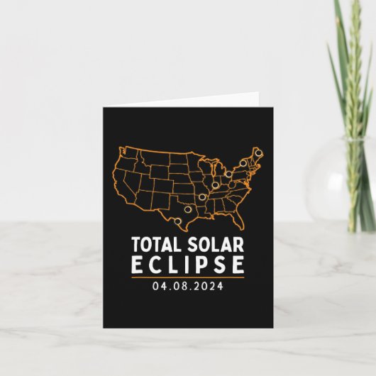 Solar Eclipse 2024 Party Amerika Totaal Us Kaart (Voorkant)