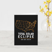 Solar Eclipse 2024 Party Amerika Totaal Us Kaart (Gele Bloem)