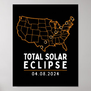 Solar Eclipse 2024 Party Amerika Totaal Us Poster