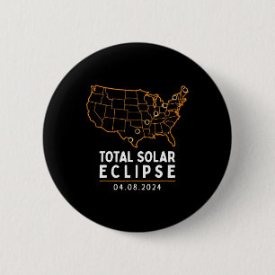 Solar Eclipse 2024 Party Amerika Totaal Us Ronde Button 5,7 Cm