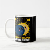 Solar Eclipse 2024 Schattigee Kinder Peuter Jongen Koffiemok (Links)