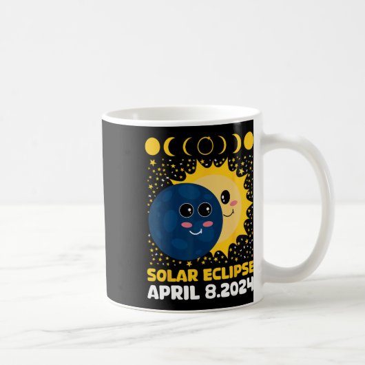 Solar Eclipse 2024 Schattigee Kinder Peuter Jongen Koffiemok (Rechts)