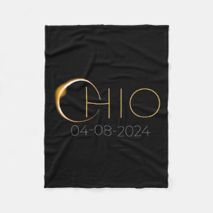 Solar Eclipse 2024 staat Ohio Totale Zonsverduiste Fleece Deken
