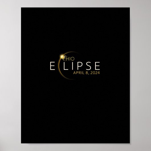 Solar Eclipse 2024 staat Ohio Totale Zonsverduiste Poster (Voorkant)
