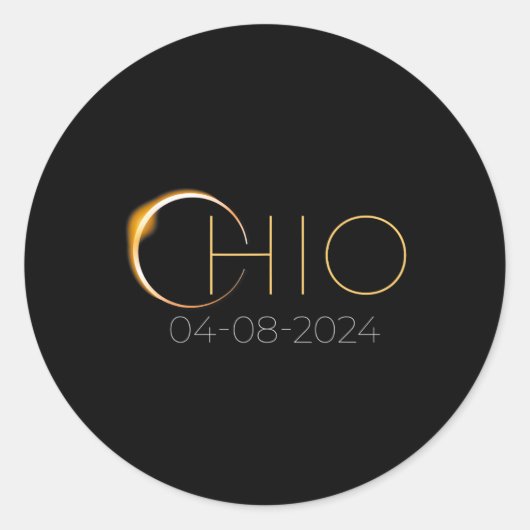 Solar Eclipse 2024 staat Ohio Totale Zonsverduiste Ronde Sticker (Voorkant)
