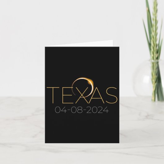 Solar Eclipse 2024 staat Texas Total Solar Eclipse Kaart (Voorkant)