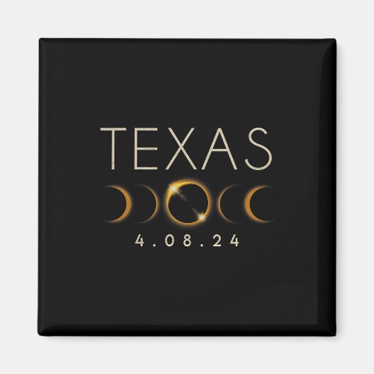 Solar Eclipse 2024 staat Texas Total Solar Eclipse Magneet (Voorkant)