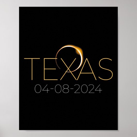 Solar Eclipse 2024 staat Texas Total Solar Eclipse Poster (Voorkant)