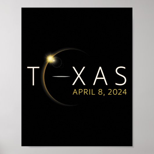 Solar Eclipse 2024 staat Texas Total Solar Eclipse Poster (Voorkant)