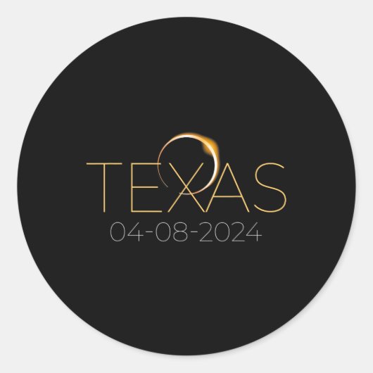 Solar Eclipse 2024 staat Texas Total Solar Eclipse Ronde Sticker (Voorkant)
