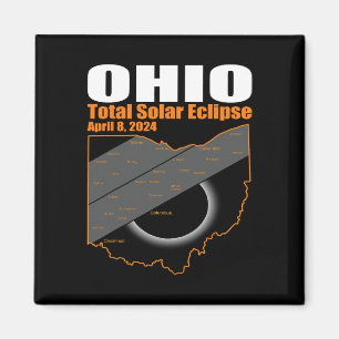 Solar Eclipse 2024 State Ohio Kaart Totaal Zonne-E Magneet