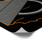Solar Eclipse 2024 State Ohio Kaart Totaal Zonne-E Poster (Hoek)