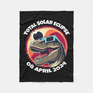 Solar Eclipse 2024 T-rex Dragen Eclipse Gles Fleece Deken