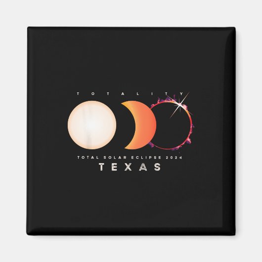Solar Eclipse 2024 Texas Total Eclipse America Gra Magneet (Voorkant)