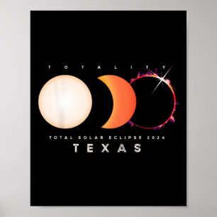 Solar Eclipse 2024 Texas Total Eclipse America Gra Poster