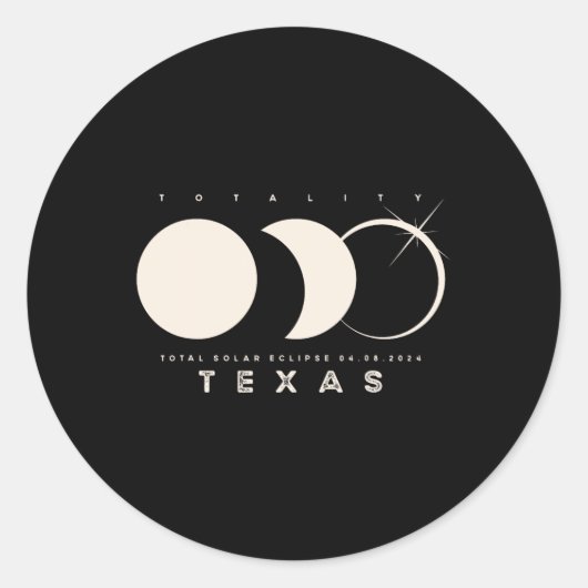 Solar Eclipse 2024 Texas Total Eclipse Astronomy G Ronde Sticker (Voorkant)