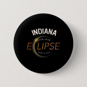Solar Eclipse 2024 Totaal Zonne-Eclipse State Indi Ronde Button 5,7 Cm