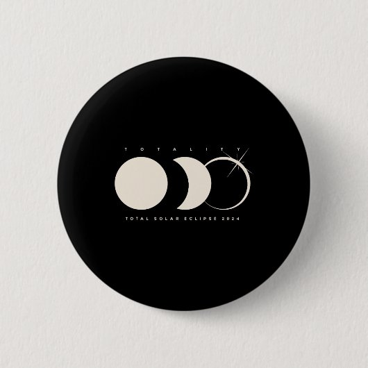 Solar Eclipse 2024 Total Eclipse Astronomy Graphic Ronde Button 5,7 Cm (Voorkant)