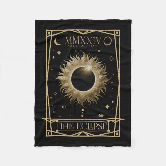 Solar Eclipse 2024 Totale Eclipse Astronomie Tarot Fleece Deken (Voorkant)