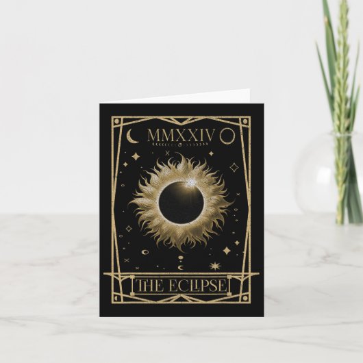 Solar Eclipse 2024 Totale Eclipse Astronomie Tarot Kaart (Voorkant)