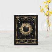 Solar Eclipse 2024 Totale Eclipse Astronomie Tarot Kaart (Gele Bloem)