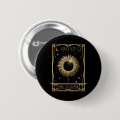 Solar Eclipse 2024 Totale Eclipse Astronomie Tarot Ronde Button 5,7 Cm (Voorkant /achterkant)