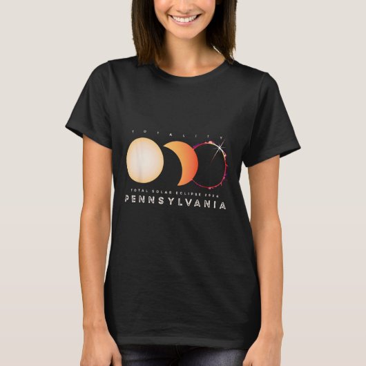 Solar Eclipse 2024 Totale Eclipse Pennsylvania Gra T-shirt (Voorkant)